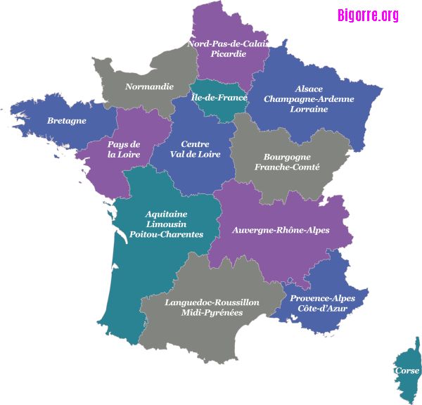 Les 13 régions de la France métropolitaine