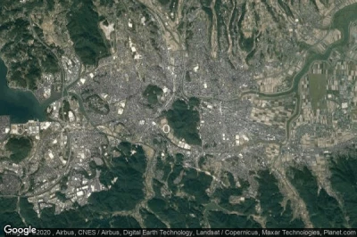 Vue aérienne de Isahaya