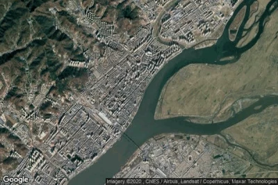 Vue aérienne de Dandong