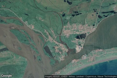 Vue aérienne de Ust’-Kamchatsk