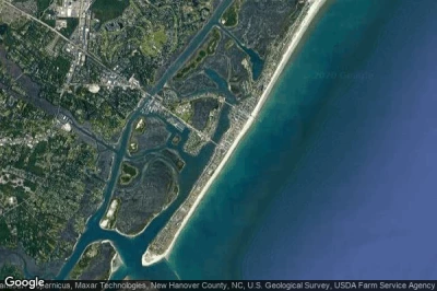 Vue aérienne de Wrightsville Beach