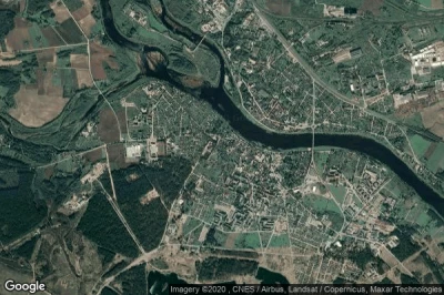 Vue aérienne de Jekabpils