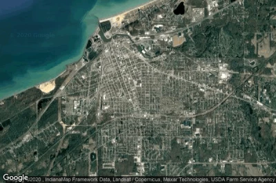 Vue aérienne de Michigan City