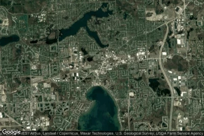 Vue aérienne de Walled Lake