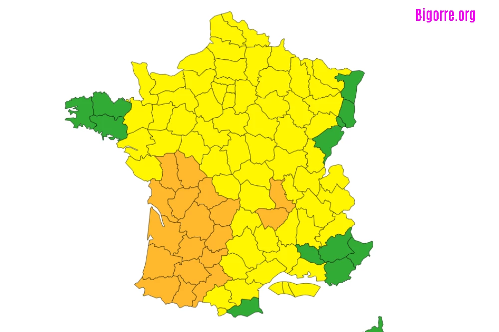 Alerte météo pour orages et vent violents sur le sud-ouest