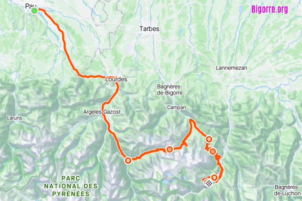 14e étape du Tour de France de Pau au Pla d’Adet à Saint-Lary-Soulan