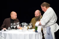 Damiaan De Schrijver et Peter Van den Eede dans My Dinner with Andre/ Stéphane Boularand (c)Bigorre.org