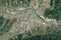 Vue aérienne de Fangxian Chengguanzhen